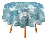 Tropical Palm Leaf Tablecloth Round Kitchen Dining for Table Cover Decor... - $15.99+