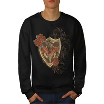 Wellcoda Heart Shield Rose Mens Sweatshirt, Lust Casual Pullover Jumper - £24.23 GBP+