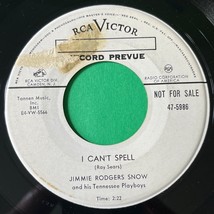 Jimmie Rodgers Snow I Cant Spell Love Me 45 Country Promo WLP RCA Victor 5986 - $10.49