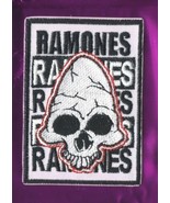 Ramones Skull Iron On Sew On Embroidered Patch 2 1/4 &quot;x 3 1/4&quot; - £4.68 GBP
