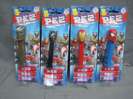 Lot of 4 Pez Marvel Comic Dispensers Spiderman Black Panther More - $24.74