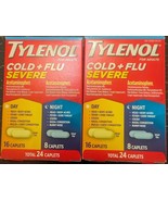 (2-Pack) TYLENOL Cold & Flu Severe Day/Night Caplets 24 Ct, 48 Ct (Exp: 12/25) - $12.87