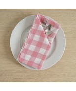 19&quot; x 19&quot; ~ Oversized Dinner Napkins ~ Pink &amp; White Check ~ 100% Cotton ... - $38.36 CAD