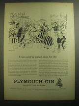 1959 Plymouth Gin Ad - A man can&#39;t be jostled about his Gin - £14.54 GBP