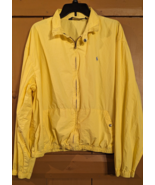 VTG Polo Ralph Lauren Bomber Jacket XL Yellow Full Zip Snap Collar MADE ... - £34.12 GBP