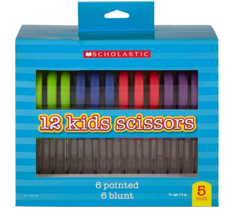 Scholastic 12 pairs Kids Scissors 6 Pointed 6 Blount Soft Grip Handles 5&quot; - £10.95 GBP
