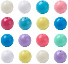 10 Large Bubblegum Beads Acrylic Round Big Spacers Plastic Assorted Lot Mix 20mm - £4.40 GBP