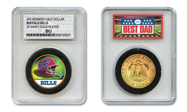 Buffalo Bills Nfl *Greatest Dad* Jfk 24KT Gold Clad Coin Special Ltd. Case - £8.12 GBP