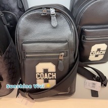NWT Coach Men&#39;s West Pack Varsity Motif Gunmetal/Black/Chalk CAJ60 - $209.00