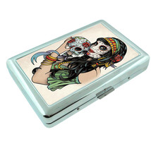 Skull D1 Silver Metal Cigarette Case RFID Protection - £13.19 GBP