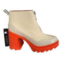 Sorel Women’s Brex Heel Zip Bleached Ceramic Orange Leather 6M NL5007-16... - $87.20