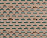 Cotton Camper Camping Vans Cars Vacation Offshore 2 Tan Fabric Print BTY... - $11.95