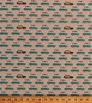 Cotton Camper Camping Vans Cars Vacation Offshore 2 Tan Fabric Print BTY D760.18 - £9.44 GBP