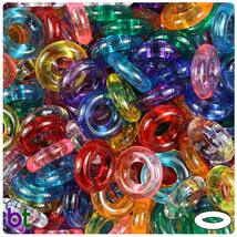 BeadTin Transparent Multi 16mm Ring Craft Beads (100pcs) - $3.39