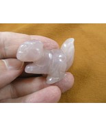 (Y-SQU-566) Rose Quartz SQUIRREL stone gemstone carving figurine love sq... - €17,08 EUR