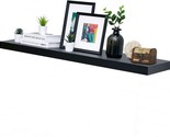 Welland 59 7/8&quot; Length, 2&quot; Thickness Mission Floating Wall Shelf In Black. - $111.95