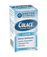 Colace Clear Stool Softener 50mg 28 SoftGels*Exp 01/2026+ - $11.87