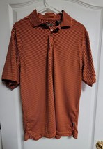 Izod Golf Men&#39;s Shirt Orange Purple Striped Short Sleeve Medium Thailand - £8.65 GBP