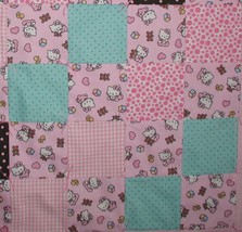 Hello Kitty Baby Quilt, Hello Kitty Handmade Quilt, Hello Kitty Toddler Quilt - £75.13 GBP