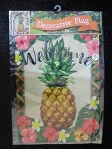 Pineapple Welcome Summer Garden Flag -2 Sided Message,12&quot; X 18&quot; - $18.00