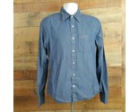 Hollister Mens Dress Shirt Long Sleeve Size M Blue Striped TZ8 - $7.91