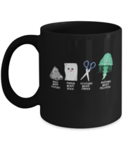 Coffee Mug Funny Rock Paper Scissors Jellyfishes Oceanography  - £15.65 GBP