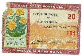 1933 Rose Bowl Game ticket stub Pittsburgh Panthers USC Trojans - £137.30 GBP