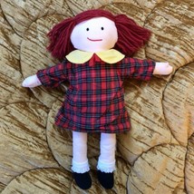Vintage Madeline Eden Plush Cloth Rag Doll Yarn Hair 14” 1994 Red Plaid ... - £7.99 GBP