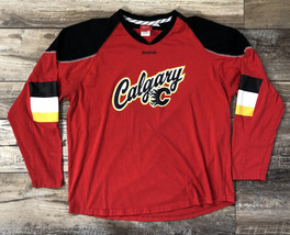 Calgary Flames Team Jersey Shirsey Shirt T-Shirt Reebok Face Off Red Size XLarge - £23.70 GBP