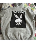 Playboy x Missguided Hoodie sweatshirt gray bunny oversized XXL - $640.92 MXN
