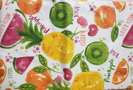 Flannel Back Vinyl Tablecloth 52&quot;x90&quot;, (6-8 People) Summer Tropical Fruits, Hp - £13.44 GBP