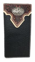Western Tooled Genuine Leather Rodeo Men&#39;s Long Bifold Wallet in 2 colors (Brown - £18.10 GBP