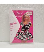 Vintage 1994 Barbie Fashion Greeting Happy Birthday Card Black White Pin... - $12.77