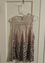 Maurices White Black Red Ombre Floral Lace Bib Sleeveless Blouse Size 2XL - $25.00