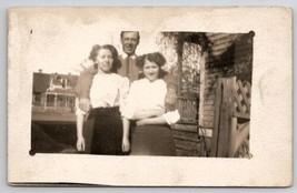 RPPC Man With Two Woman Postcard T23 - £5.46 GBP