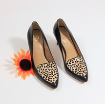 Ann Taylor Leopard Print &amp; Black Pumps US 5.5M #D011 - $19.09