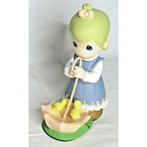 Precious Moments Girl with Umbrella Ducklings Statue 10" Tall Figurine 2008 UMBG - $27.71