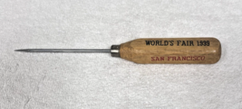 Original World's Fair 1939 San Francisco Oak Ice Pick Good Shape - $19.80