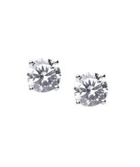 NEW CZ by Kenneth Jay Lane Clear Solitaire Silver Crystal Stud Earrings 6mm - £34.92 GBP