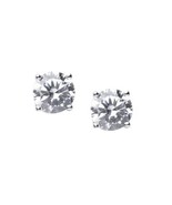 NEW CZ by Kenneth Jay Lane Clear Solitaire Silver Crystal Stud Earrings 6mm - £34.94 GBP