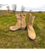 UGG Keppler Zip Boots Shearling Lined Moto Chestnut Size 6 - $33.83 CAD