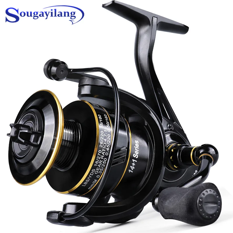 Sougayilang 14+1BB Carp Spinning Fishing Reel 5.0:1 Gear Ratio Ultra Light EVA H - $44.06