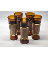 Siesta Ware Tumbler Glasses Walnut Veneer Jacket - Set Of 5 - READ DESCR... - $18.79