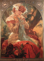 Print Nouveau Alphonse Mucha Lefevre-Utile Vintage Oil painting Giclee Canvas - £7.44 GBP+
