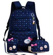 Backpack For Girls Kids School Bags 3 Pcs/Set Schoolbag Large Capacity Dot Print - £36.19 GBP