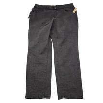 DKNY Jeans Womens 22W Black Gray Animal Print Charcoal Wash Mid Rise 5-Pocket - £27.74 GBP