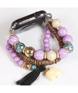 Purple agate bracelet for Apple watch band bracelet charms iWatch Boho W... - $24.99