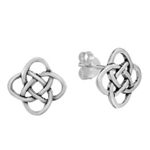 Beautifully Intricate Celtic Knot Sterling Silver Post Stud Earrings - £10.27 GBP