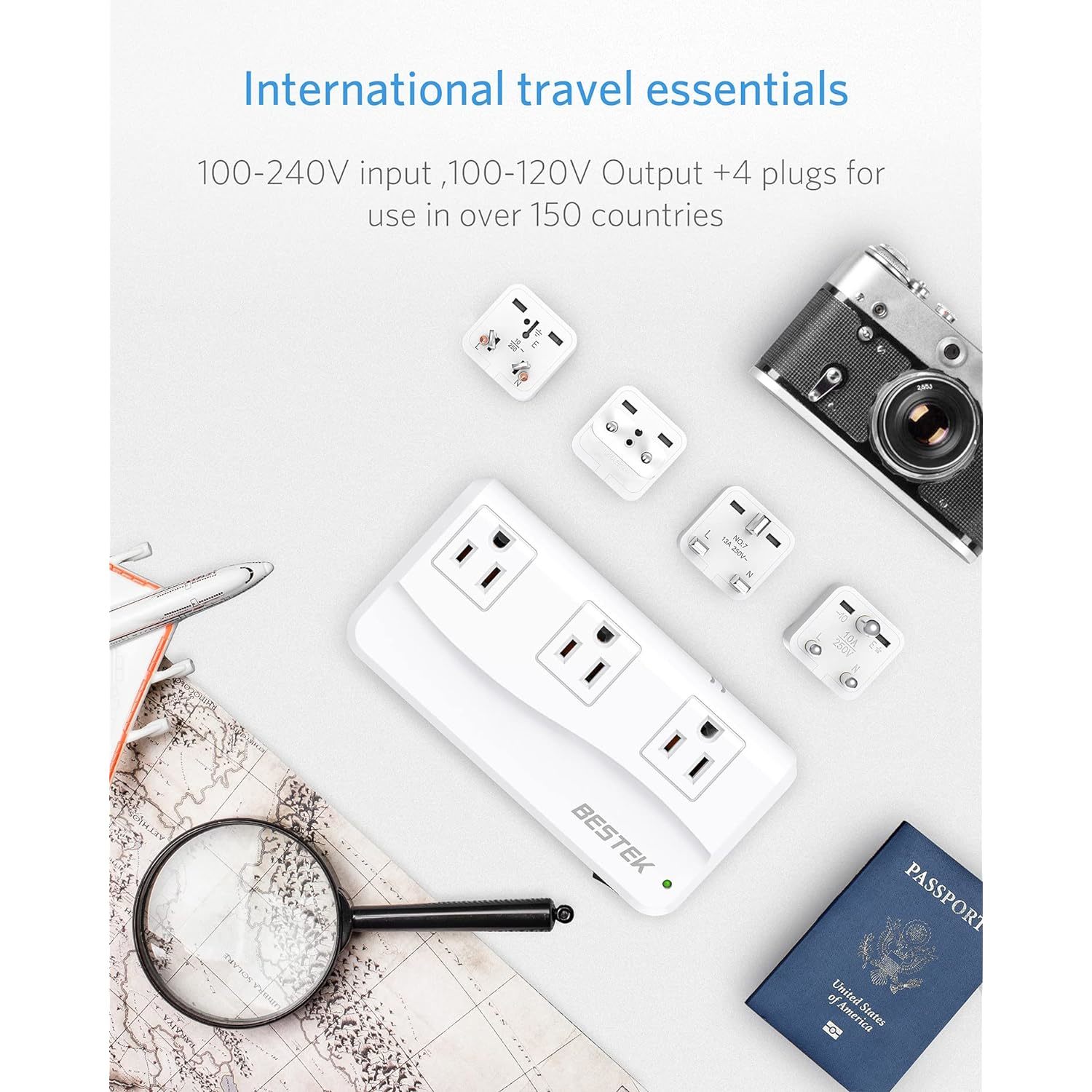 Universal Travel Adapter, Worldwide Plug Adapter 110-220V To 110V ...