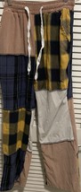 Patchwork Flannel Corduroy Relaxed Pants Size L Multicolor - $39.99